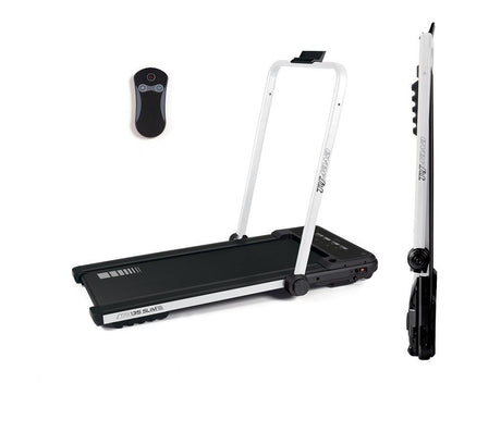 Treadmill TFK-135 Slim Ultra-compact Space-saving Speed; 0.8 - 8.0 Km/h Running surface 40 x 112 cm Max user weight 90 kg Color Pearl White Everfit line Electric Gym Mat