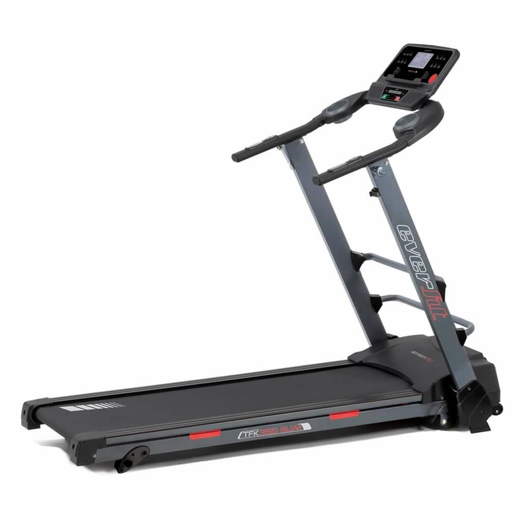 Promo Tapis Roulant TFK-355 Slim Ultracompatto Salvaspazio Inclinazione Manuale Velocità; 0,8 - 14,0 Km/h Piano corsa 42,5 x 127 cm Peso max utente 100 kg Linea Everfit Tappeto Elettrico Palestra