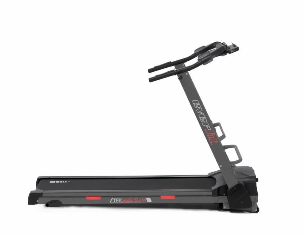 Promo Tapis Roulant TFK-355 Slim Ultracompatto Salvaspazio Inclinazione Manuale Velocità; 0,8 - 14,0 Km/h Piano corsa 42,5 x 127 cm Peso max utente 100 kg Linea Everfit Tappeto Elettrico Palestra