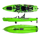 Kayak a Pedali Triken 380 BIG MAMA - Canoa Monoposto Fishing con 4 portacanne, 2 gavoni, timone, sistema di pedali, sedile rialzato