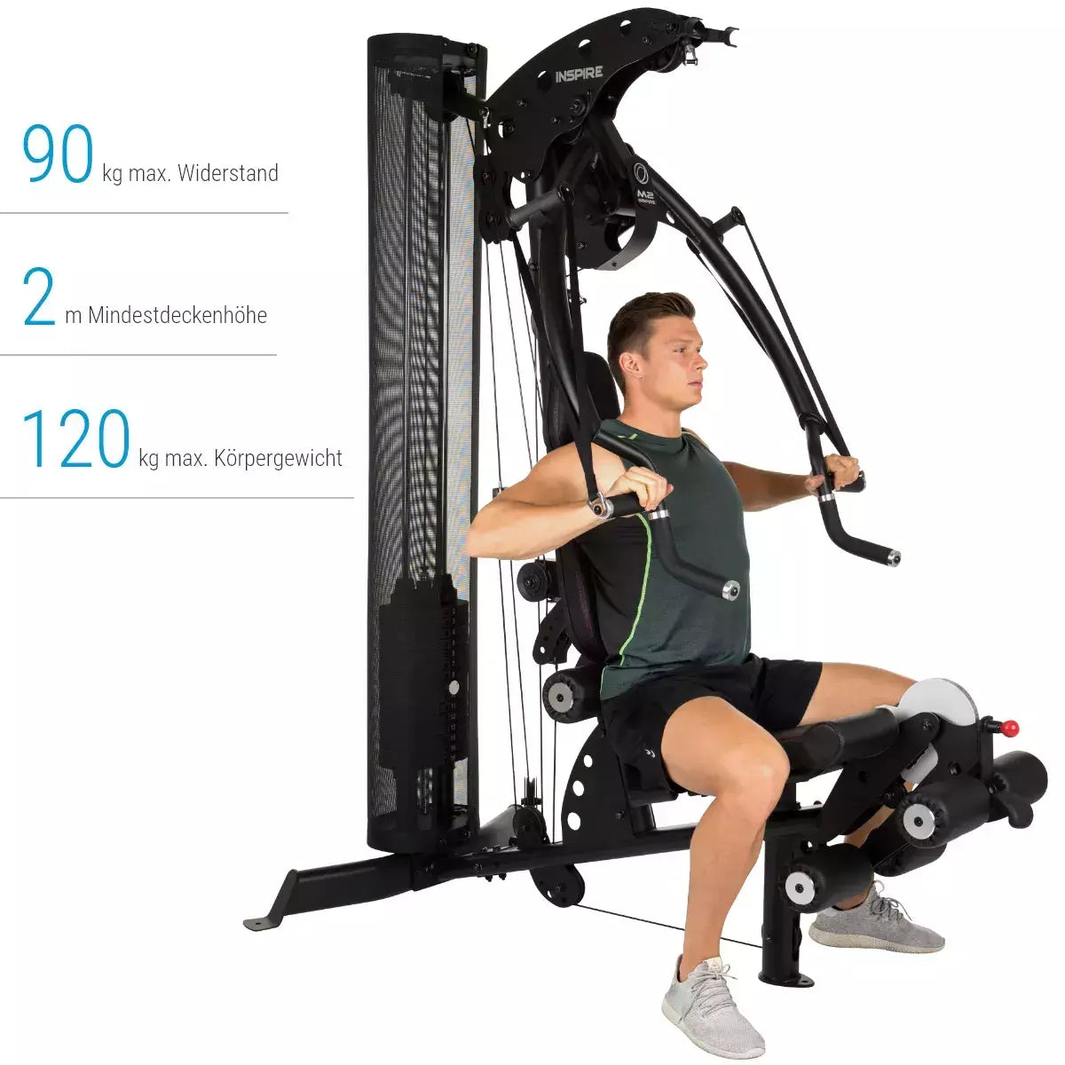 Stazione Multifunzione M2 Linea INSPIRE FITNESS cod. 3631 dim. 182 x 98 x 198 cm Aggiornabile con pesi aggiuntivi 20 kg