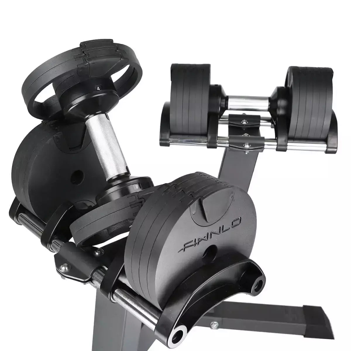 Set 2 Manubri Peso Variabile da 4 a 20 kg con Sostegno Rack Dumbbell Smartlock FINNLO by Hammer cod. 6772