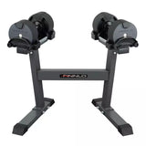 Set 2 Manubri Peso Variabile da 4 a 20 kg con Sostegno Rack Dumbbell Smartlock FINNLO by Hammer cod. 6772