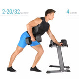 Set 2 Manubri Peso Variabile da 4 a 20 kg con Sostegno Rack Dumbbell Smartlock FINNLO by Hammer cod. 6772