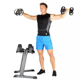 Set 2 Manubri Peso Variabile da 4 a 20 kg con Sostegno Rack Dumbbell Smartlock FINNLO by Hammer cod. 6772