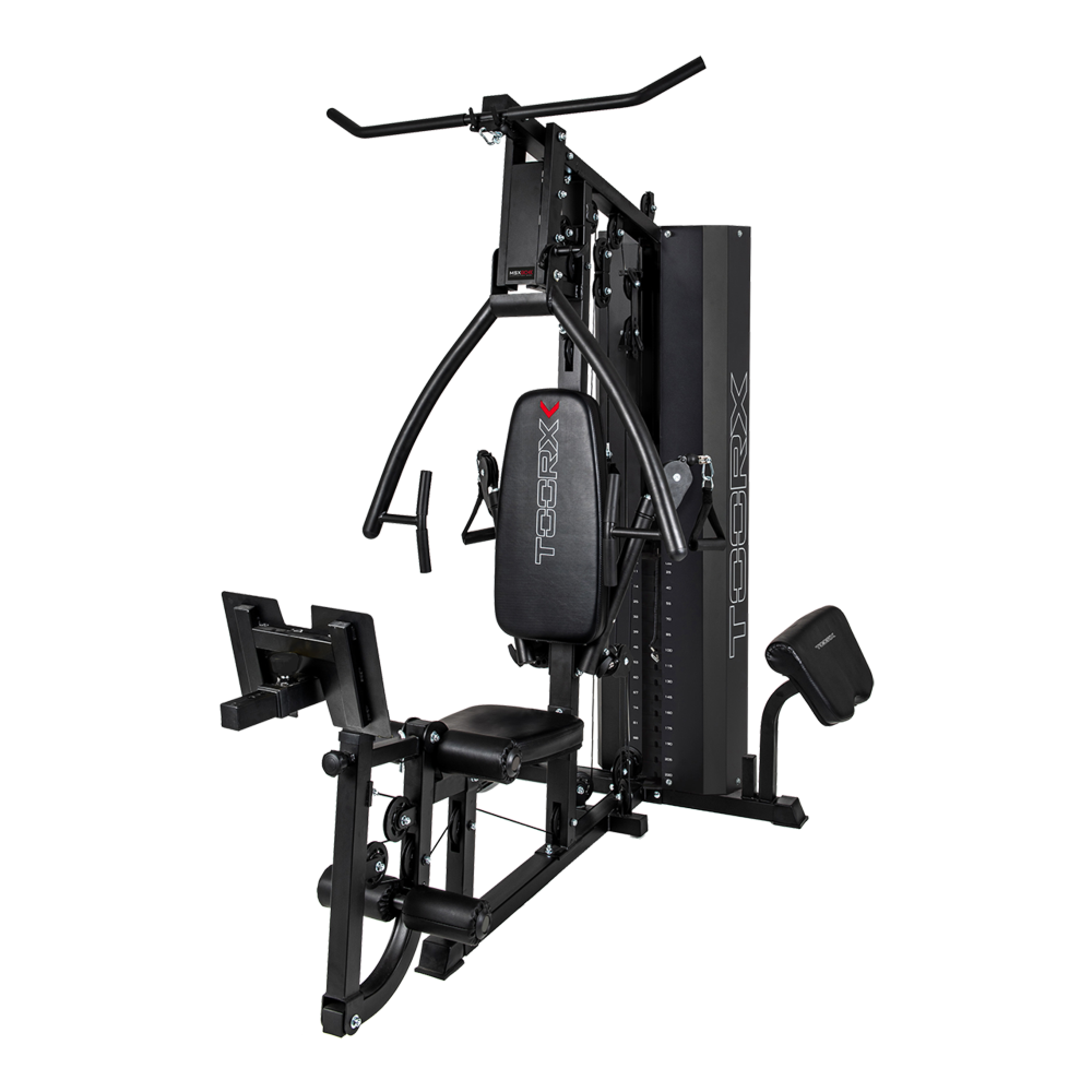Stazione Multifunzione MSX-90 Pacco Pesi 102 kg kg con Doppio Cavo Libero e Pressa Gambe Regolabile Linea Toorx
