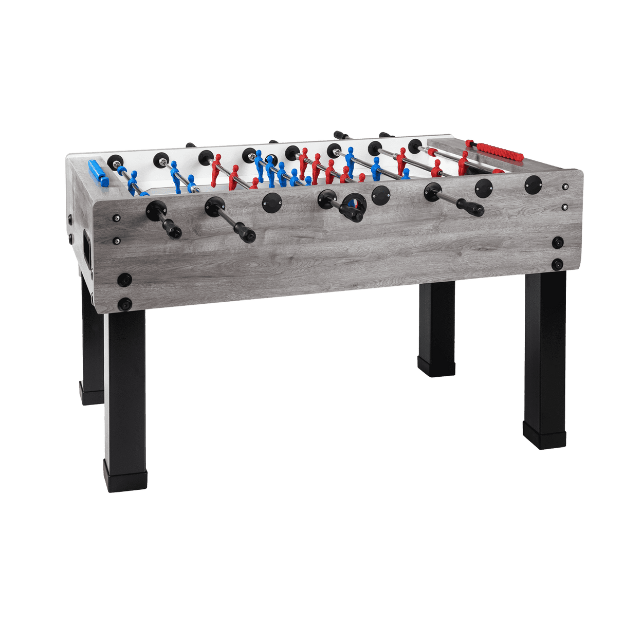 Calciobalilla G500 Rovere Grigio con Aste Rientranti, piano gioco vetro - biliardino Garlando con 50 Palline in omaggio cd.G500GRRCVL.