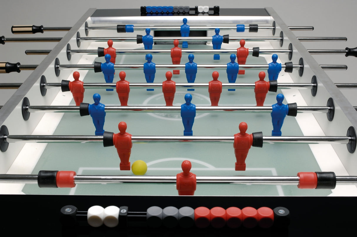 Calciobalilla Master Champion ITSF con Aste Uscenti - campo gioco Lungo - cod. 2A203-6 biliardino Garlando con 50 Palline omaggio