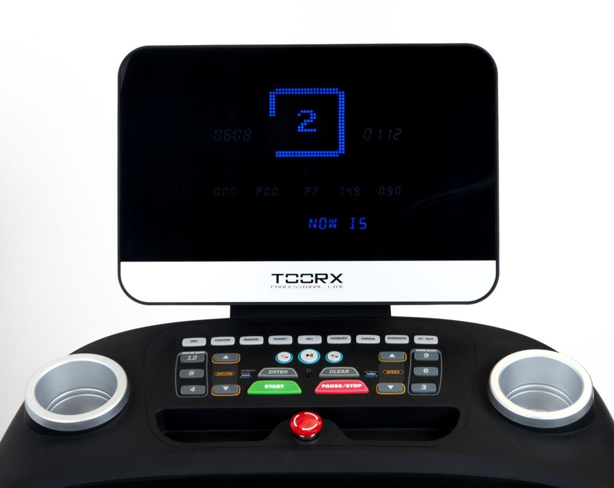 TRX-9000 EVO TAPIS ROULANT PROFESSIONALE APP READY 3.0 COMPATIBILE CON ZWIFT E KINOMAP - piano corsa 160 x 56 cm - velocità 25 km/h - peso max utente 180 kg CORRENTE ALTERNATA TOORX