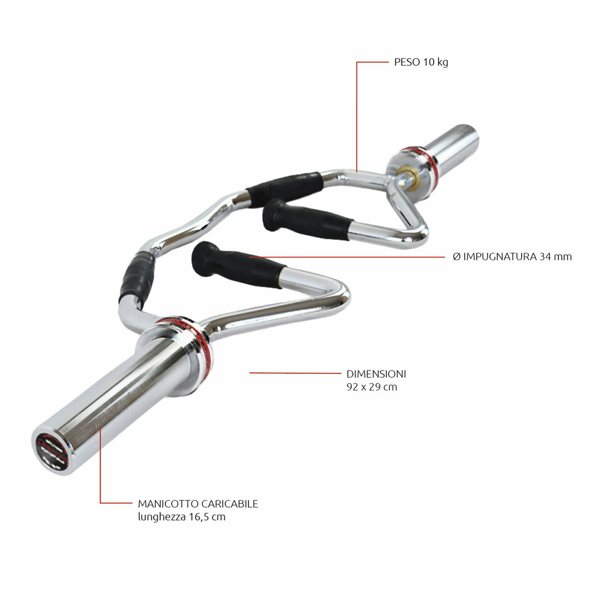 BILANCIERE OLIMPICO – MULTIGRIP – 220 kg - Cod. BMG92 - LINEA DIAMOND