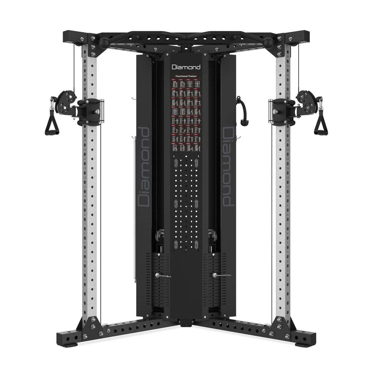 Stazione Fitness Dual Pulley Cable Cross Rack Rig- Weight Stack 100 kg x 2 - Cod. CCR-R