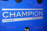 Calciobalilla Champion Outdoor Weatherproof Azzurro con Aste Uscenti, Gambe Pieghevoli- biliardino Garlando con 50 Palline