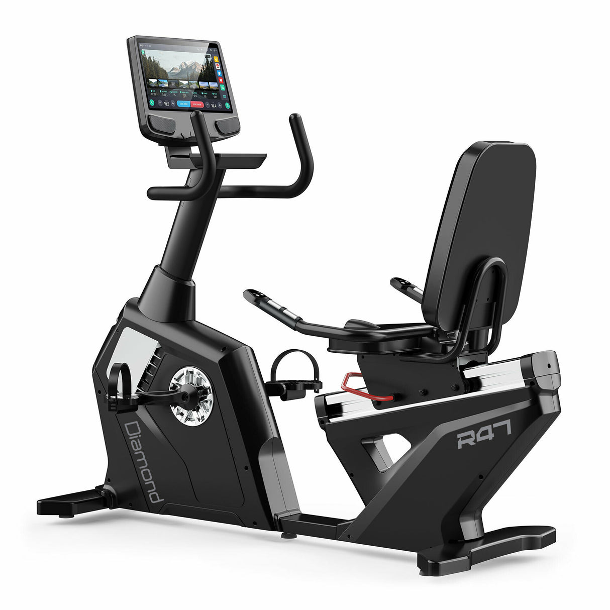 Bike recumbent Diamond Fitness R47 - ciclo-ergometro grazie freno EMS (induzione)- monitor TFT da 15,6″ touch screen