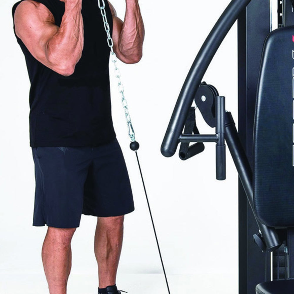 Stazione Multifunzione MSX-90 Pacco Pesi 102 kg kg con Doppio Cavo Libero e Pressa Gambe Regolabile Linea Toorx