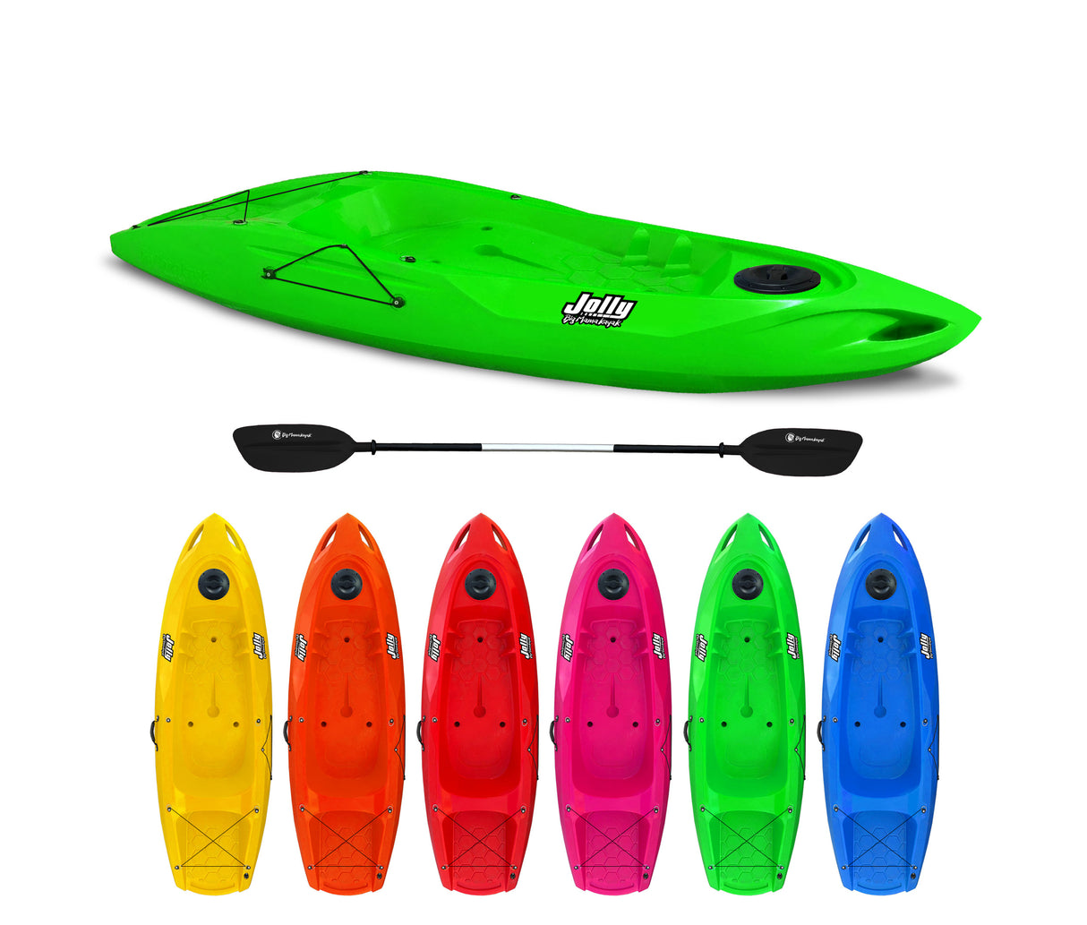 OFFERTA CANOA MONOPOSTO JOLLY 2.0 BIG MAMA KAYAK - CANOA DA 260 CM + 1 GAVONE + 1 PAGAIA in omaggio ( PACK 1)( MADE IN ITALY)