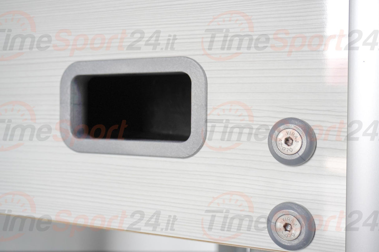 Calciobalilla G 500 Weatherproof bianco con Aste Uscenti- biliardino Garlando con 50 Palline e Copertina Impermeabile in Omaggio