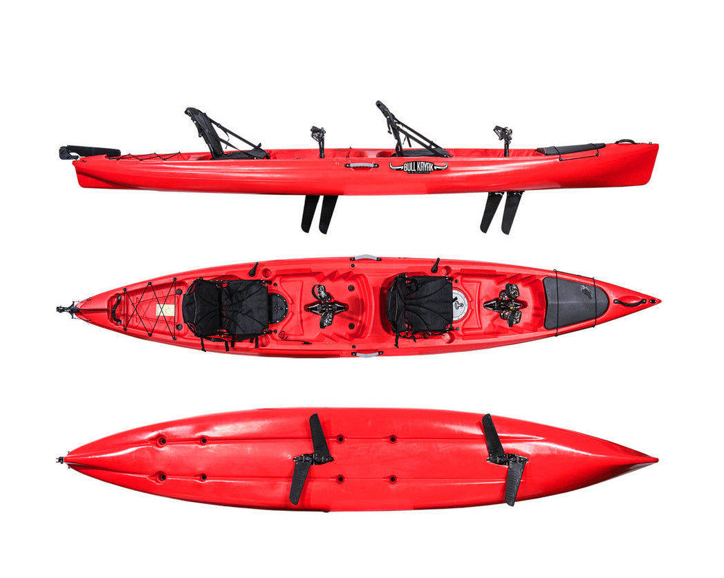 Kayak 2 posti a pedali Idrofin 460 Big kayak Kayak Con Sistema Di Pedali A Pinne + Timone + 3 Gavoni + 2 Seggiolini + 2 Pagaie -