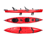Kayak 2 posti a pedali Idrofin 460 Big kayak Kayak Con Sistema Di Pedali A Pinne + Timone + 3 Gavoni + 2 Seggiolini + 2 Pagaie -