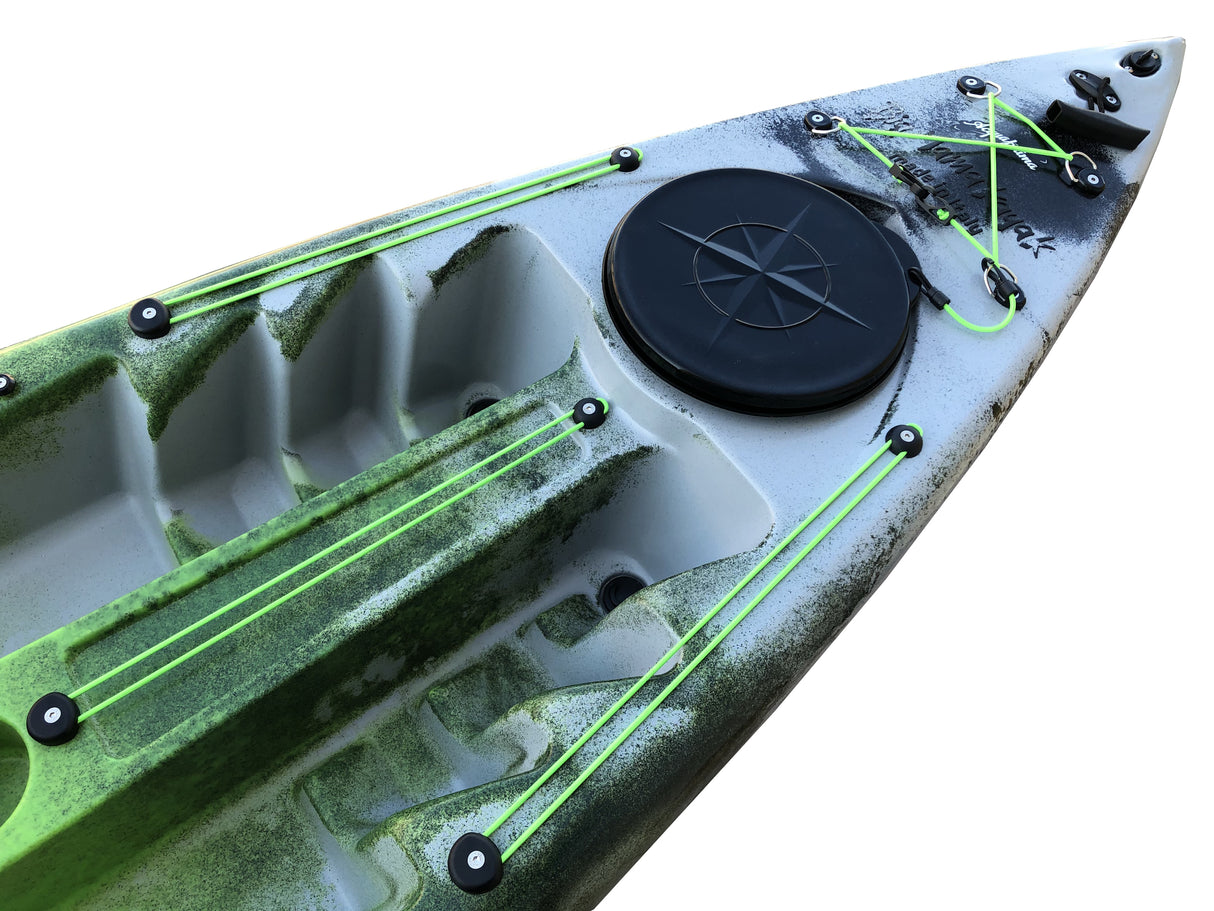 CANOA 1 POSTO SINGOLO ACQUAPRIMA LIMITED EDITION BIG MAMA KAYAK, MONOPOSTO 310 CM + 2 GAVONE + 1 SEGGIOLINO (PACK 2) - SNAKE GREEN