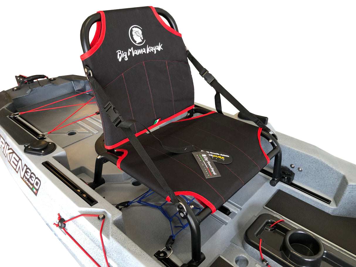BIG MAMA KAYAK A PEDALI TRIKEN 330 - CANOA MONOPOSTO FISHING + motore elettrico BIXPY K1 Angler PRO Kit Outboard con batteria inclusa PP-768 Wh + Adattatore Hoodoo Pedal Drive