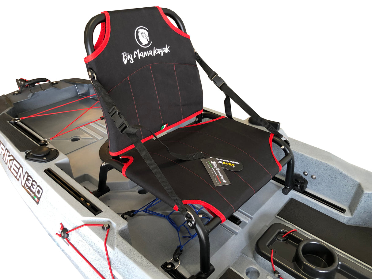 BIG MAMA KAYAK A PEDALI TRIKEN 330 - CANOA MONOPOSTO FISHING + motore elettrico BIXPY K1 Outboard Kit con batteria PP-378 Wh v4 + Adattatore Hoodoo Pedal Drive