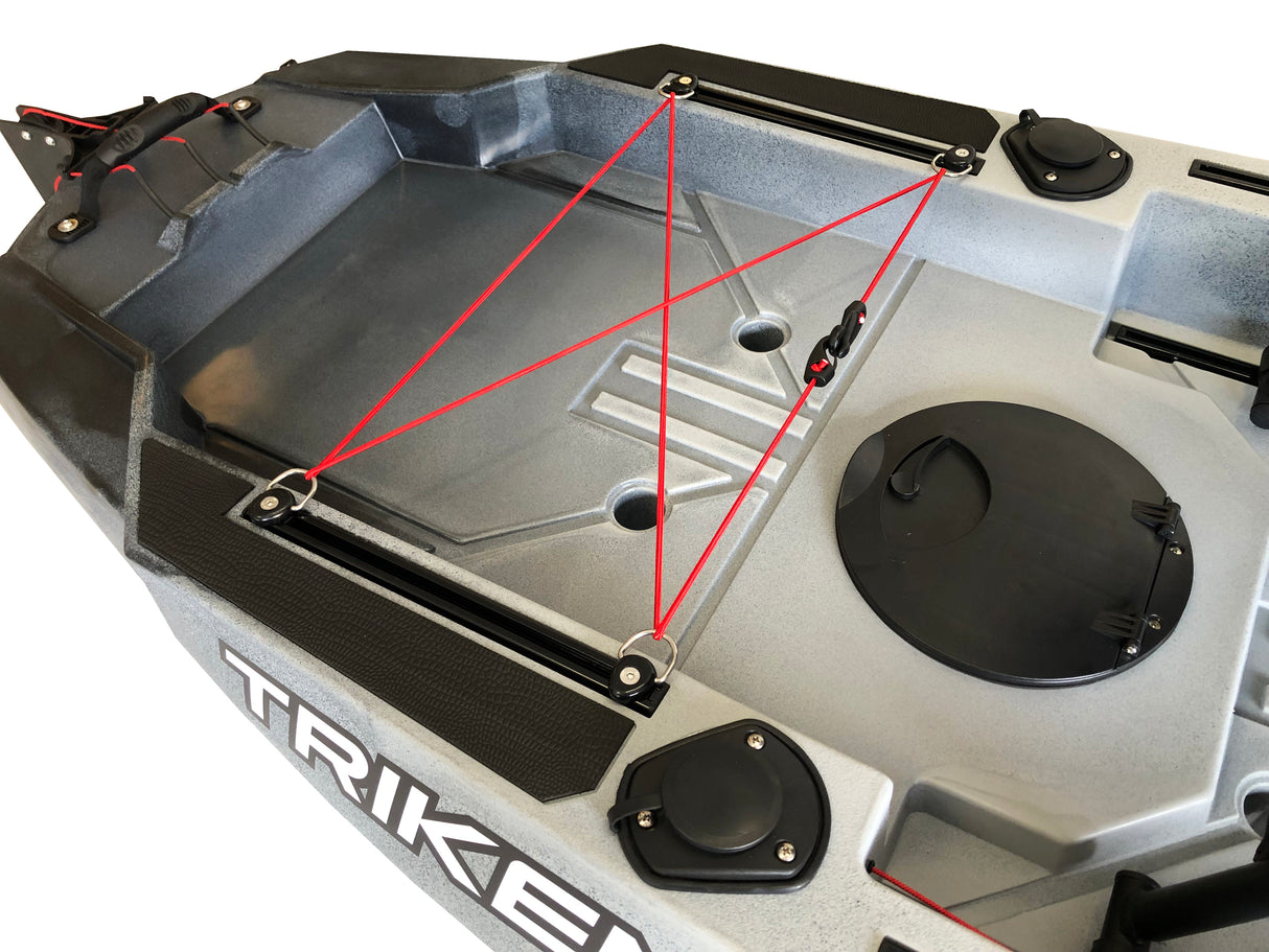 BIG MAMA KAYAK A PEDALI TRIKEN 330 - CANOA MONOPOSTO FISHING + motore elettrico BIXPY K1 Outboard Kit con batteria PP-378 Wh v4 + Adattatore Hoodoo Pedal Drive
