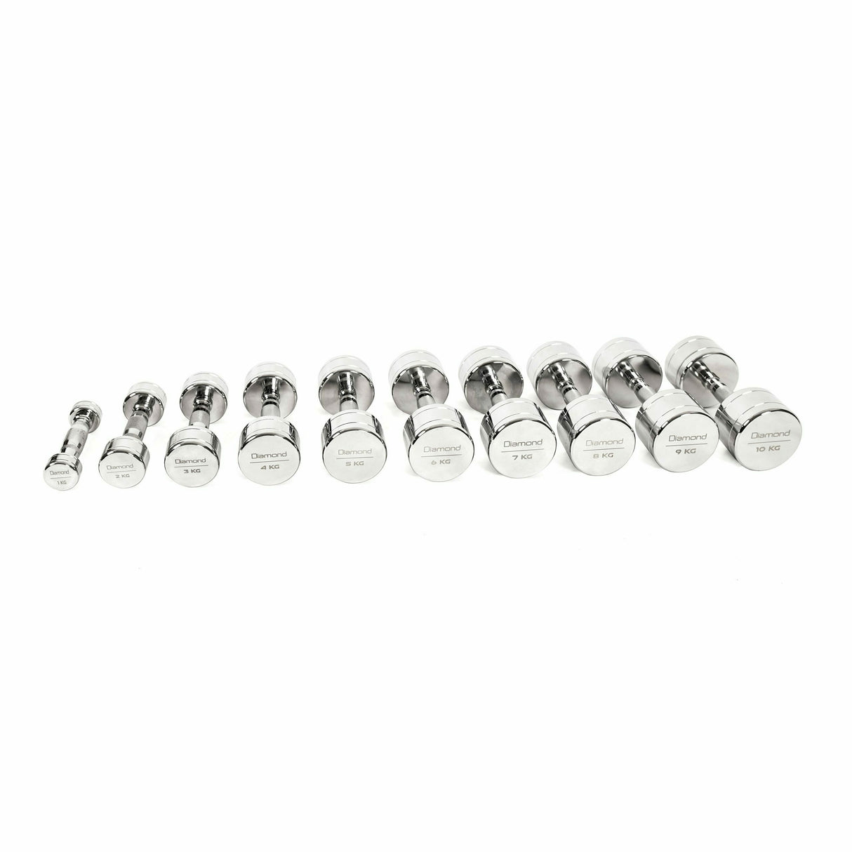 Manumbri Cromati - Set 10 Coppie manubri cromati 1-10 kg - MCS1-10