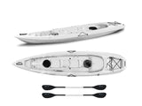 Canoa biposto Mojito Big mama kayak - 380 cm - 2 posti adulti + 1 posto bambino + 2 gavoni + 2 ruote integrate + 2 pagaie omaggio - BIANCO