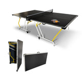 Urban Play Ping pong trasportabile in valigia, da interno, richiudibile con ruote, racchette e palline colore verde