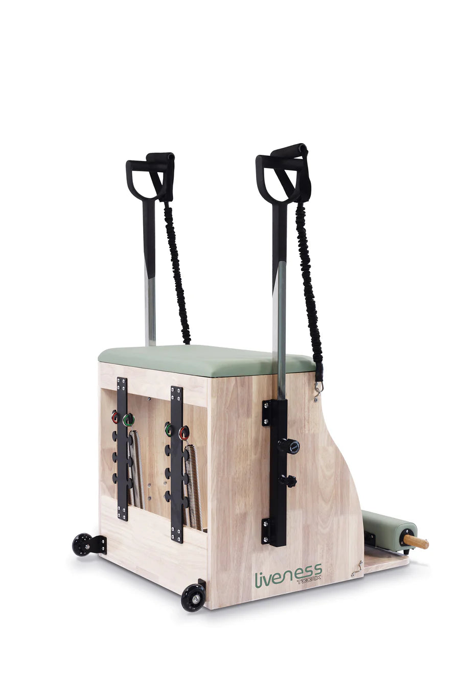 Wunda Chair in legno di quercia naturale - Linea Liveness di Toorx - Cod. PTX-1800G Green Tea