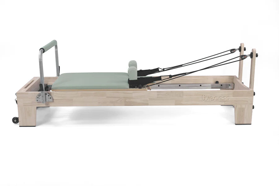 Reformer in legno di quercia naturale PTX 5000 Green tea-  linea Lifeness di Toorx- Cod. PTX-5000