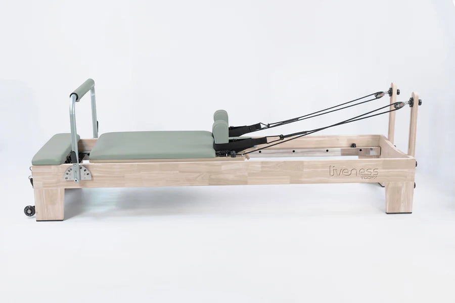 Reformer in legno di quercia naturale PTX 5000 Green tea-  linea Lifeness di Toorx- Cod. PTX-5000