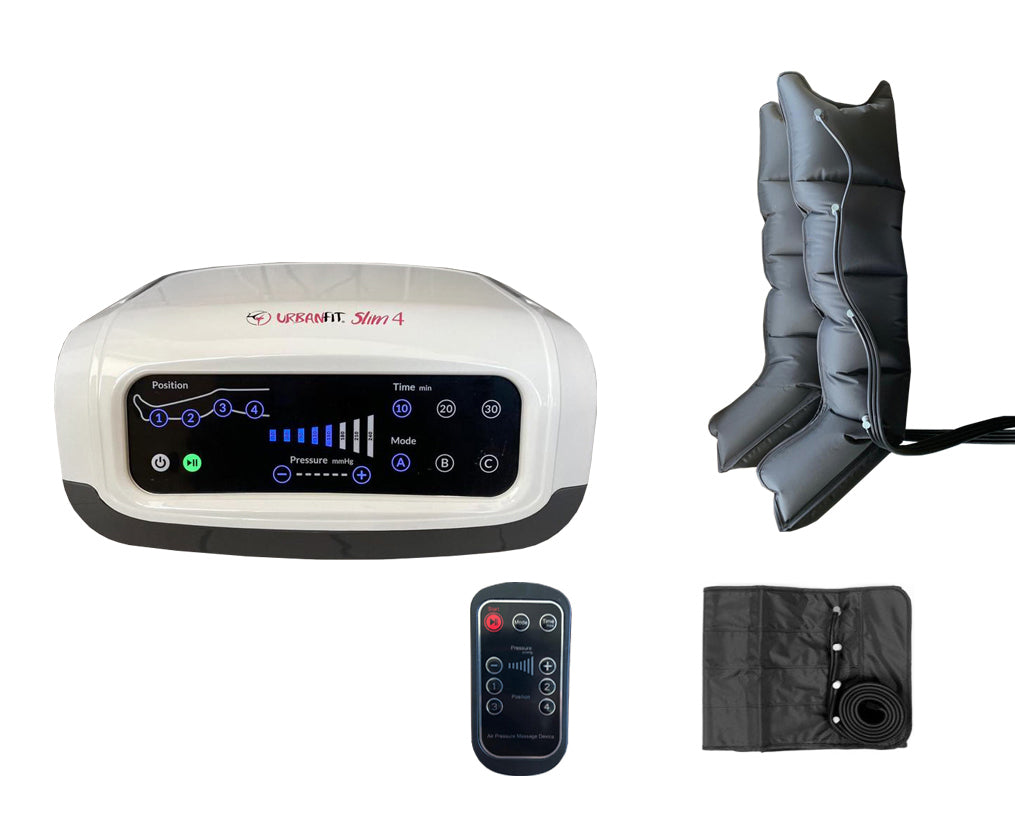 Slim 4 Urban Fit Apparecchio Pressoterapia Con 3 Programmi + 2 Gambali + Fascia Addominali/glutei + Con Telecomando ( Pack 2)