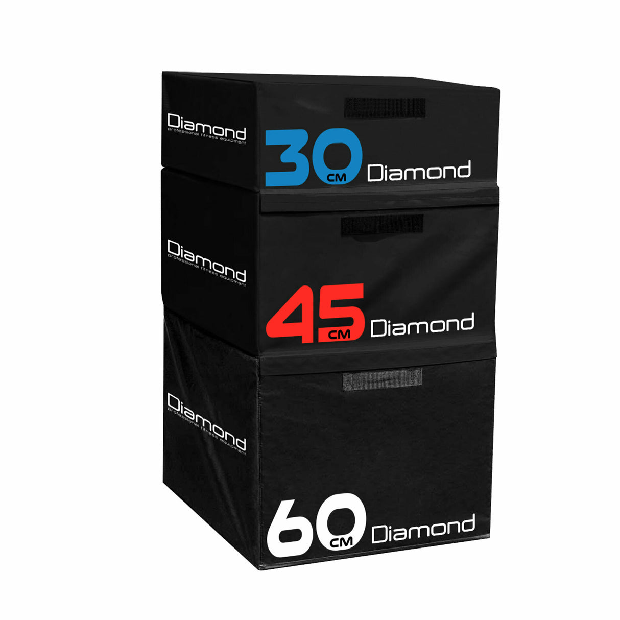 Set di 3 Plyo Box Soft Componibili 3 altezze 60/45/30 cm - Imbottitura interna e rivestimento in schiuma reciclata - Linea Diamond - Cod. SPBS-3