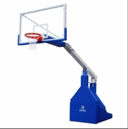 Ab1808 Impianto Basket Oleodinamico/manuale Con Tabelloni In Cristallo Sbalzo Cm.330 Omologato Tuv