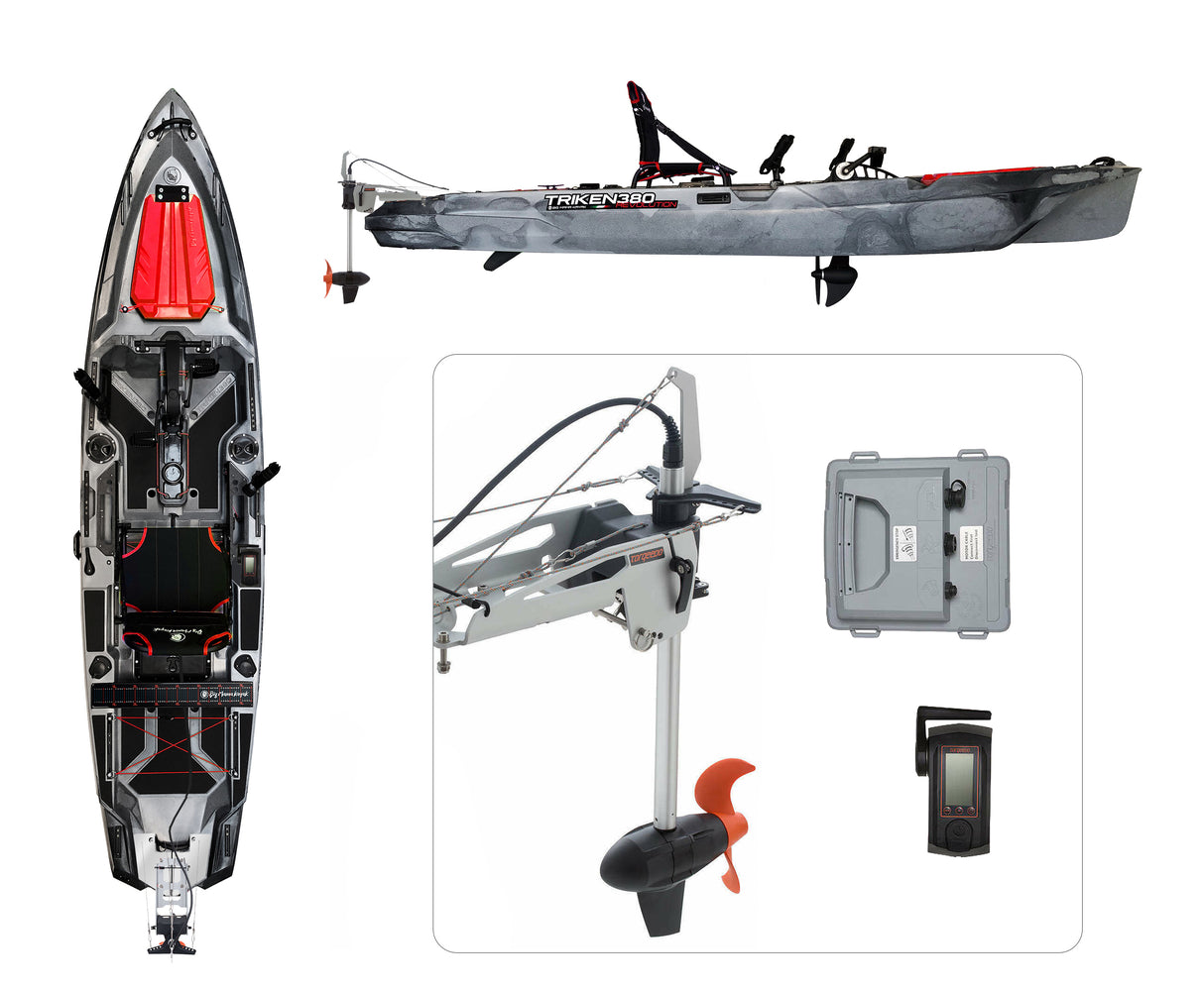 BIG MAMA KAYAK A PEDALI TRIKEN 380 + Motore Torqeedo 403AC + pistra inox + gruppo pedali