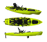 TRIKEN 380 BIG MAMA -KAYAK FISHING A PEDALI CON 4 PORTACANNE, 2 GAVONI, TIMONE, SISTEMA DI PEDALI, SEDILE RIALZATO