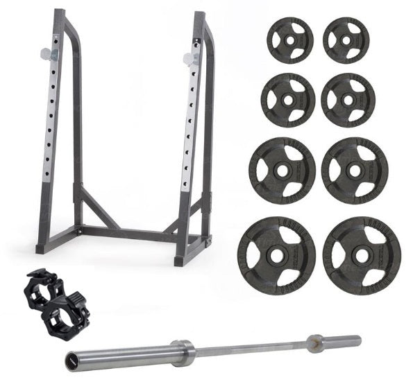 PACK WLX-50 STAZIONE DI SOLLEVAMENTO COD.WLX-50 + BILANCIERE OLIMPIONICO 180 cm.cod.BO-180 + coppia ferma dischi CFSL-R + DISCHI GHISA 100 KG TOTALI (2x5 kg + 2x 10 kg + 2 x15 kg + 2 x 20 kg) TOORX