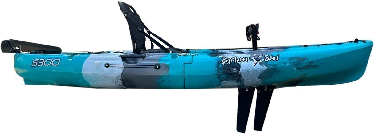 Kayak componibile rigido a pedali con pinne BIG MAMA START S300 family 2 posti + 2 pagaie + 2 sedili + 2 pedali