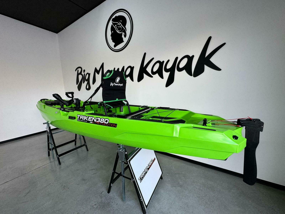 BIG MAMA KAYAK A PEDALI TRIKEN 380 + GARMIN STRIKER VIVID 7CV ECOSCANDAGLIO + TRASDUTTORE + kit braccetto display