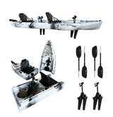 Kayak componibile rigido a pedali con pinne BIG MAMA START S300 family 2 posti + 2 pagaie + 2 sedili + 2 pedali