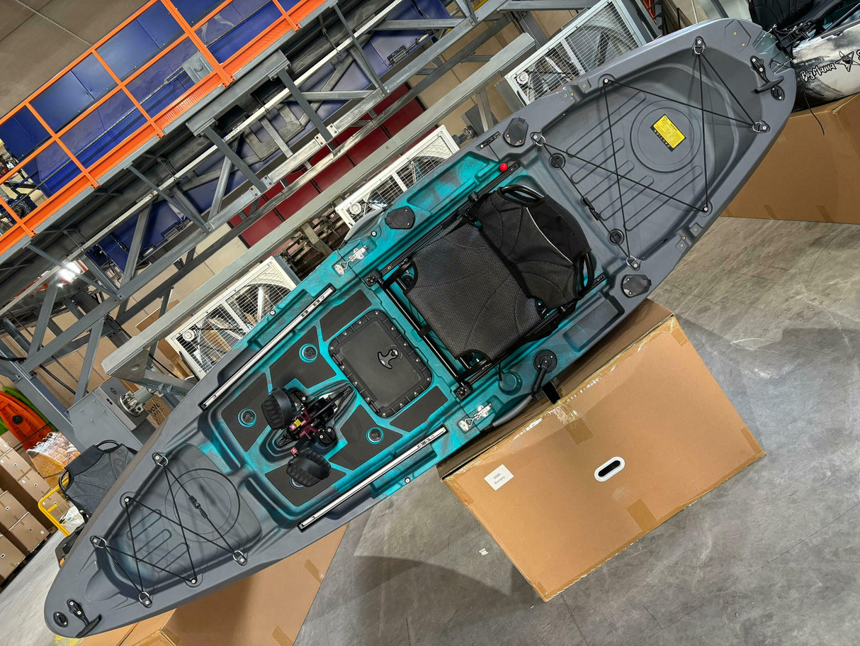 Big Mama S500 fishing con 5 portacanne, modello divisibile, pedali, sedile e timone