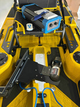 BIG MAMA KAYAK A PEDALI TRIKEN 330 - CANOA MONOPOSTO FISHING + motore elettrico BIXPY K1 Angler PRO Kit Outboard con batteria inclusa PP-768 Wh + Adattatore Hoodoo Pedal Drive