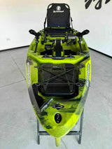 Kayak fishing a Pedali divisibile Big Mama Triken 330 Live S, con ruote e vasca del vivo - SCAFO GRIGIO NERO, gavone VERDE
