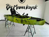 Kayak fishing a Pedali divisibile Big Mama Triken 330 Live S, con ruote e vasca del vivo - SCAFO GRIGIO NERO, gavone VERDE