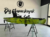 Kayak fishing a Pedali divisibile Big Mama Triken 330 Live S, con ruote e vasca del vivo - SCAFO GRIGIO NERO, gavone VERDE
