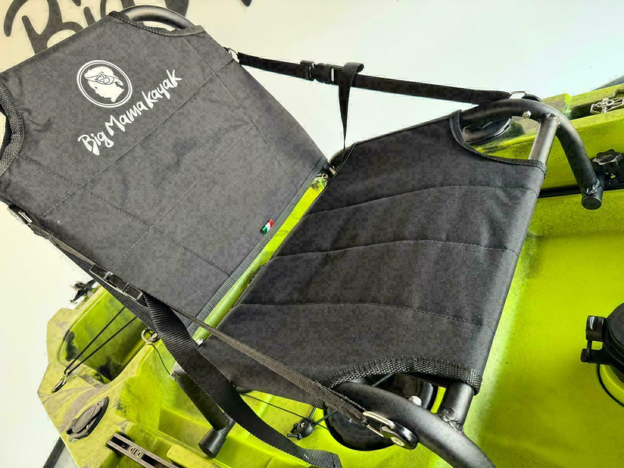 Kayak fishing a Pedali divisibile Big Mama Triken 330 Live S, con ruote e vasca del vivo - SCAFO GRIGIO NERO, gavone VERDE