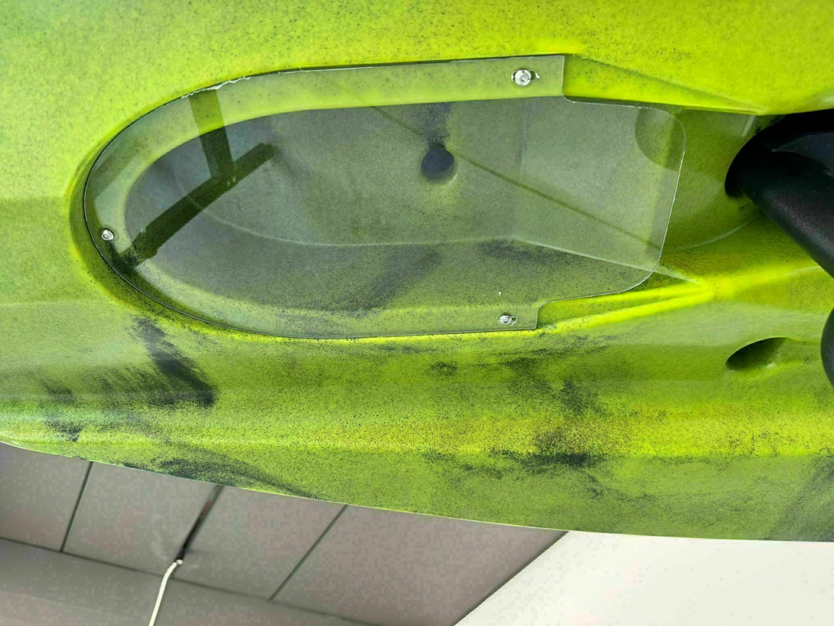 Kayak fishing a Pedali divisibile Big Mama Triken 330 Live S, con ruote e vasca del vivo - SCAFO GRIGIO NERO, gavone VERDE