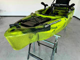 Kayak fishing a Pedali divisibile Big Mama Triken 330 Live S, con ruote e vasca del vivo - SCAFO GRIGIO NERO, gavone VERDE