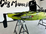 Kayak fishing a Pedali divisibile Big Mama Triken 330 Live S, con ruote e vasca del vivo - SCAFO GRIGIO NERO, gavone VERDE